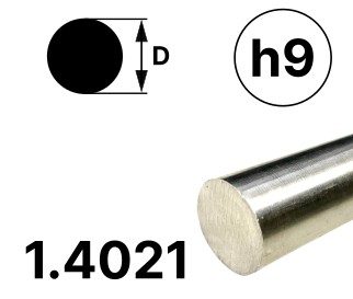 Rundstab 10,0 mm, "blank", h9, EN10278, 1.4021/420 +QT
