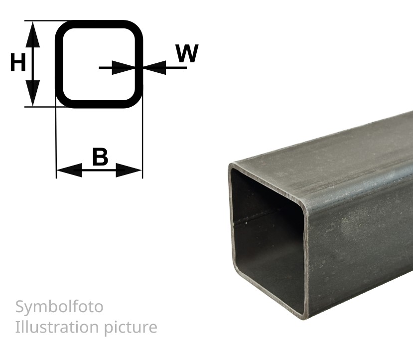 Quadratrohr  100x100x3,0 mm, "schwarz", EN10219/EN10025, S235JRH