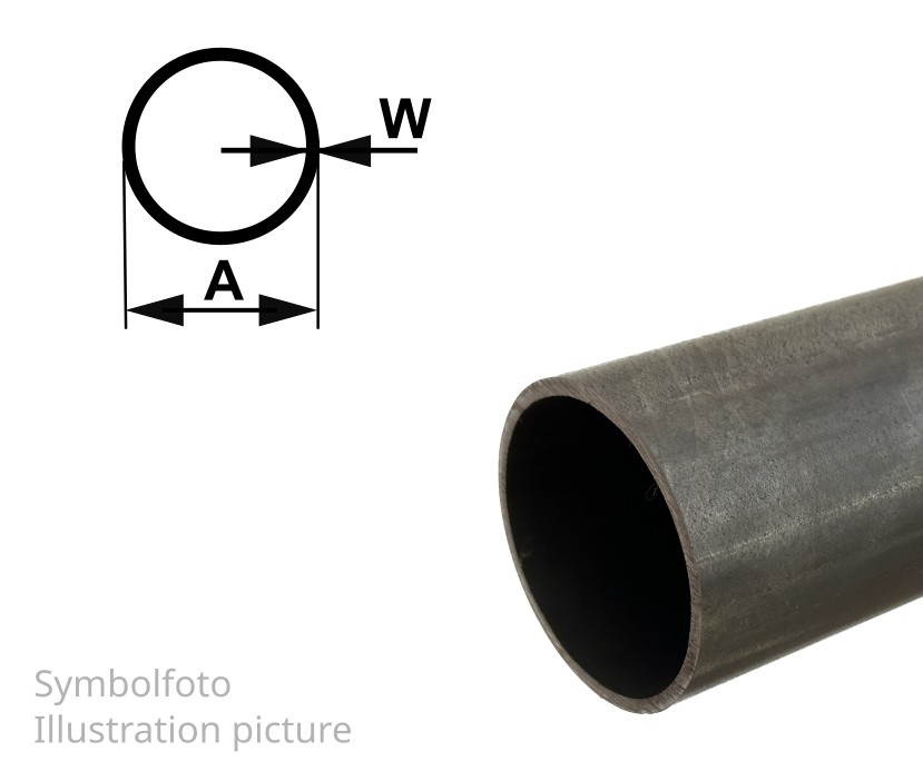 Konstruktionsrohr 21,30x2,0 mm (1/2"), "schwarz", EN10219, S235JRH