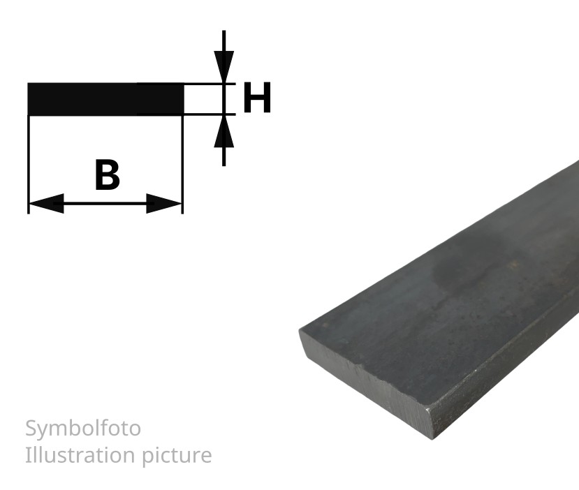 Breitflachstahl 160x5 mm, "schwarz", EN10058, S235JR+AR